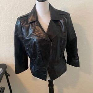 BCBG MAXAZRIA LEATHER JACKET